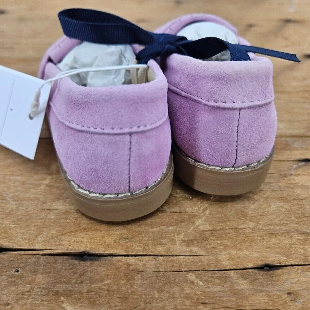 New Janie and Jack Pink Suede Loafers Girls 4 Fringe Leather